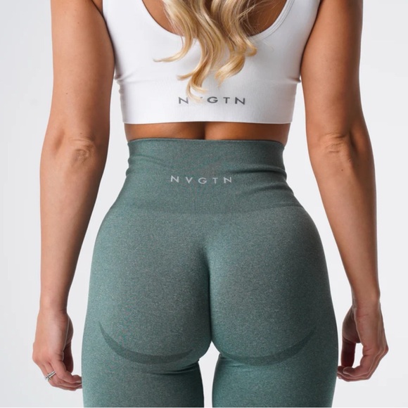NVGTN Curve Seamless Leggings Forest Green Size M - Picture 2 of 8